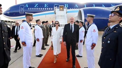 İlham Əliyev və birinci xanım İtaliyada - FOTO