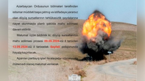 Yararsız döyüş sursatları məhv ediləcək - MN