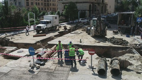 Bakıda yeni su və kanalizasiya layihələri - FOTOLAR