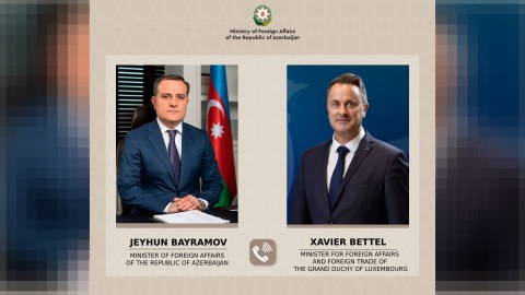 Ceyhun Bayramov Lüksemburqdan olan həmkarı ilə danışdı