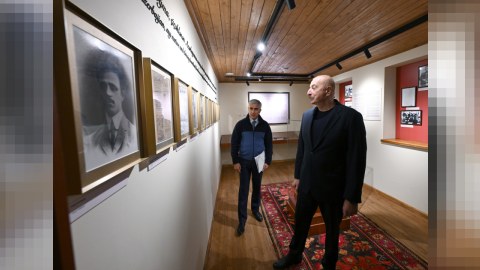 Prezident Şuşada Üzeyir Hacıbəylinin ev-muzeyinin açılışında