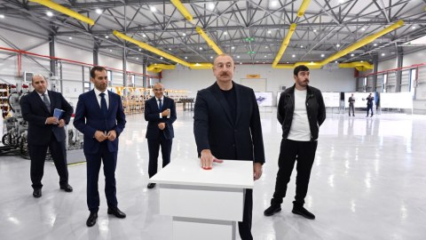 Prezident ayaqqabı istehsalı zavodunun açılışında - FOTOLAR