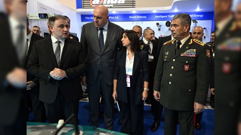 Müdafiə Nazirliyinin rəhbərliyi “ADEX” sərgisinin açılışında - FOTOLAR