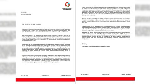 Azərbaycan diasporundan İsveçrə parlamentinə etiraz&nbsp;bəyanatı