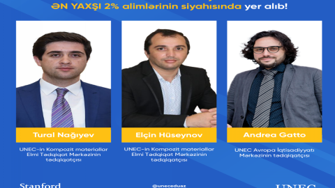 UNEC-in 3 alimi dünyanın ən yaxşı alimləri siyahısında&nbsp;