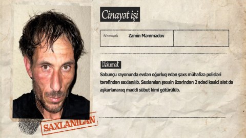 Evdən oğurluq edən şəxs mühafizə polisləri tərəfindən saxlanıldı