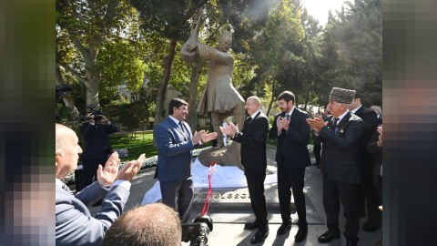 Prezident Aşıq Ələsgərin abidəsinin açılışında - FOTO