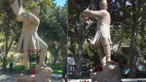 Aşıq Ələsgər&nbsp;heykəlinin memarı iradlara CAVAB VERDİ