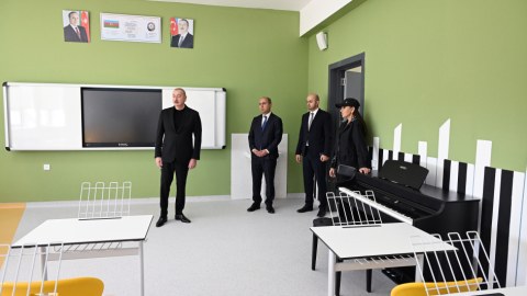 İlham Əliyev və xanımı Cəbrayılda məktəbin&nbsp;AÇILIŞINDA