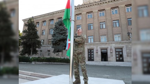 Xankəndidə qaldırılan Bayraq əbədi dalğalanacaq