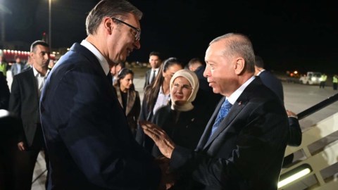 Ərdoğanı Serbiyada Prezident özü qarşıladı - FOTO
