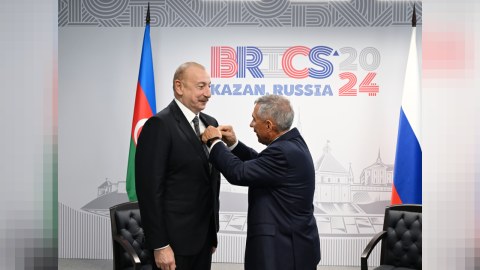 İlham Əliyev Tatarıstanda təltif edildi - FOTO