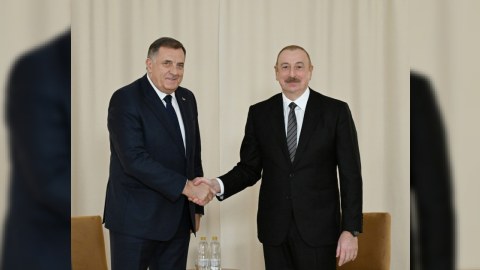 İlham Əliyev Milorad Dodik ilə görüşüb - FOTO