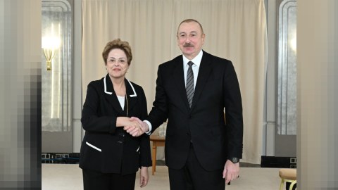 İlham Əliyev Yeni İnkişaf Bankının prezidenti ilə görüşüb