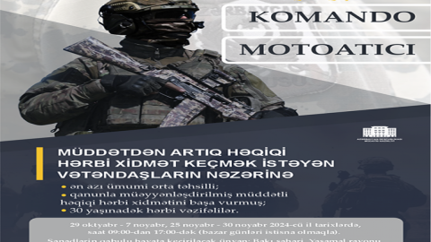 &ldquo;Komando&rdquo;da xidmət etmək istəyənlərin NƏZƏRİNƏ!