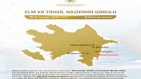 Emin Əmrullayev Neftçalada vətəndaşları qəbul edəcək