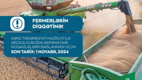 Nazirlik buğda istehsalçılarına müraciət etdi