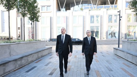 Prezident &ldquo;28 May&rdquo;da aparılan abadlıq işləri ilə&nbsp;tanış oldu - FOTO