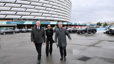 Prezidentlə xanımı Bakı Olimpiya Stadionunda - FOTOLAR