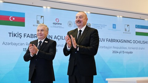 Prezidentlərin iştirakı ilə Xankəndidə fabrik AÇILDI