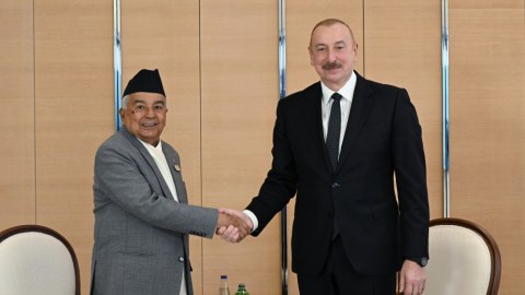 İlham Əliyev Nepal Prezidenti ilə görüşüb