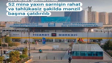 İstirahət günlərində 52 min sərnişin daşınıb