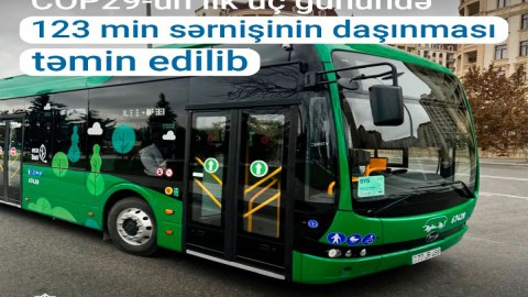 COP29-un ilk 3 günündə 123 min sərnişin daşınıb