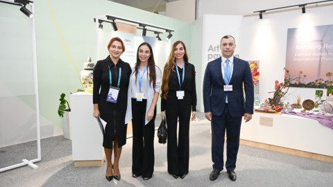 Leyla və Arzu Əliyevalar inklüziv sərgi ilə tanış oldular - FOTO