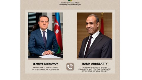 Ceyhun Bayramov misirli həmkarı ilə danışıqlar apardı