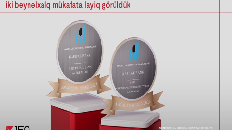 Kapital Bank pərakəndə bankçılıq sahəsində iki beynəlxalq mükafata layiq görülüb