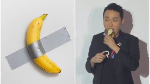 6.2 milyon dollara alınan bananı yedi - VİDEO