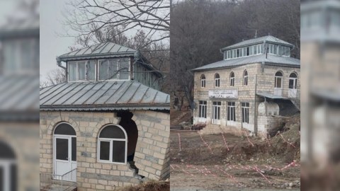 İsmayıllıda torpaq sürüşməsi evi ikiyə böldü - FOTOLAR