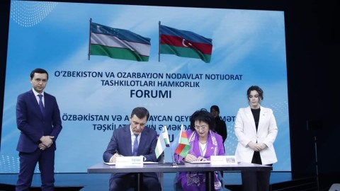 Azərbaycan və Özbəkistan QHT-ləri memorandum imzaladılar - FOTOLAR