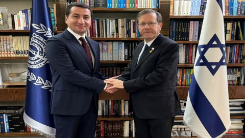 Hikmət Hacıyev İsrail Prezidenti ilə GÖRÜŞDÜ