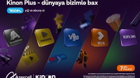 Azercell ilə &ldquo;Kinon Plus&rdquo;dan 7 gün pulsuz istifadə imkanı
