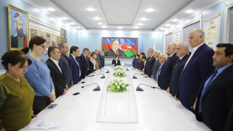 Gəncə Dövlət Universitetində Heydər Əliyevin anım tədbiri - FOTO