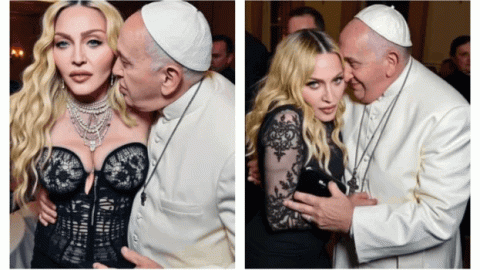 Madonna Roma Papası ilə şok şəkillərini YAYDI