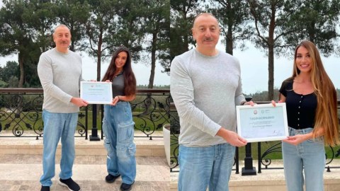 Prezident qızlarını təltif edib - FOTO