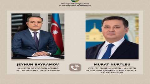 Qazaxıstanın XİN başçısı Ceyhun Bayramova zəng etdi