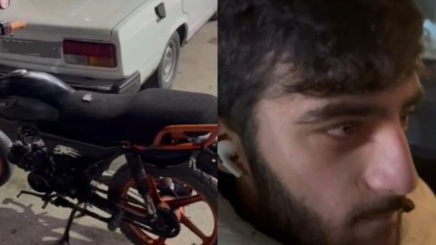 Sərxoş vəziyyətdə moped sürən şəxs saxlanıldı - VİDEO