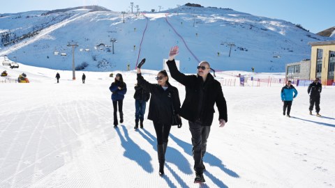 Prezident ailəsi ilə Şahdağ Turizm Kompleksində - FOTOLAR