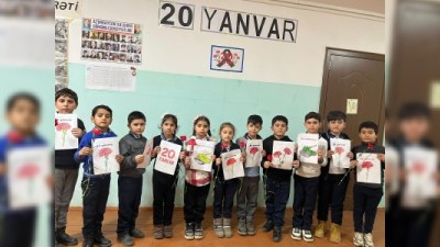 Kəlbəcərli məktəblilər 20 Yanvar faciəsinin qurbanlarını anıblar - FOTO