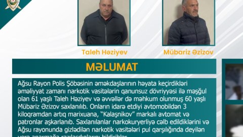 Ağsuda əməliyyat: silahlı narkokuryer tutuldu