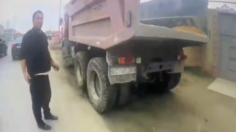 "Kamaz" sürücüsü özünə xəsarət yetirib polisə şər atdı - ANBAAN VİDEO
