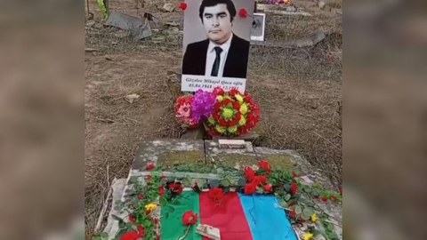 Güllələnən icra başçısının məzarından GÖRÜNTÜLƏR
