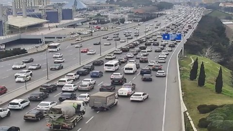 Bakı-Sumqayıt yolunda ağır tıxac - FOTO