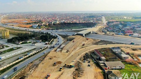 Yeni yolun tikintisindən GÖRÜNTÜLƏR