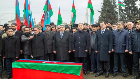 Şəhid hərbçimiz Salyanda dəfn edildi - FOTOLAR