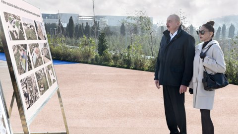 Bakıda yeni park: Prezident və xanımı açılışda - FOTOLAR