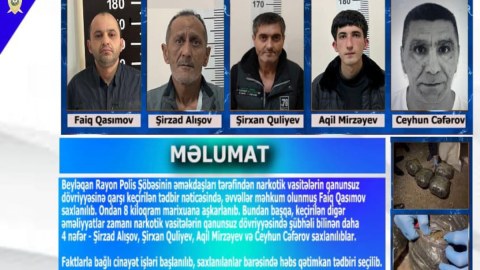 Beyləqanda 5 nəfər saxlanıldı - Narkotik əməliyyatı